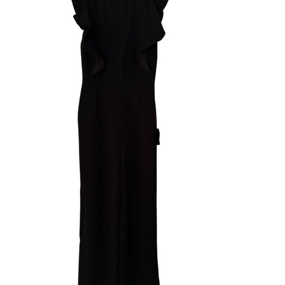 LULUS Feel Your Love Black Ruffled Wide-Leg Jumpsuit XS - Picture 3 of 5